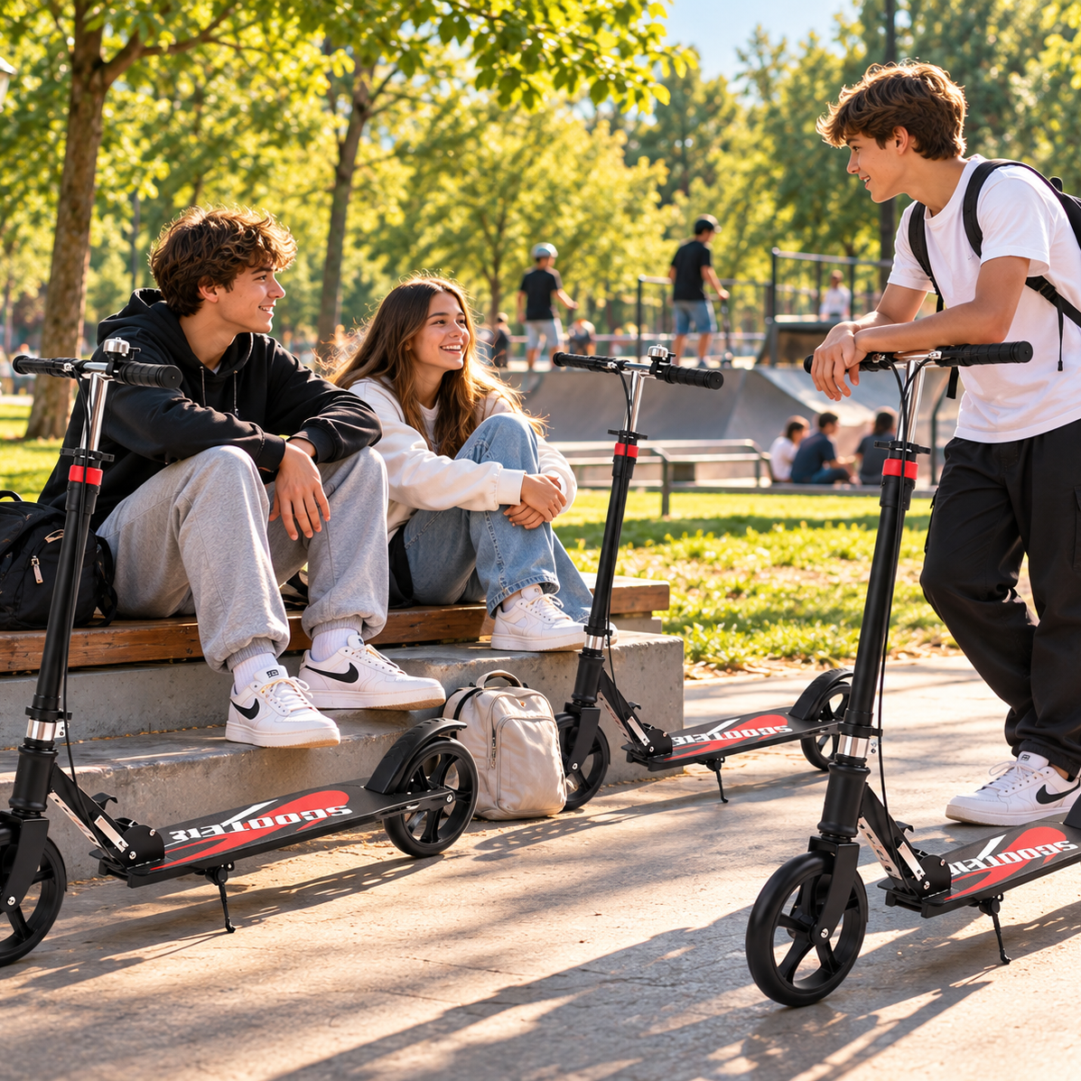 Klappbarer Cityroller mit Korb – Ansicht 3