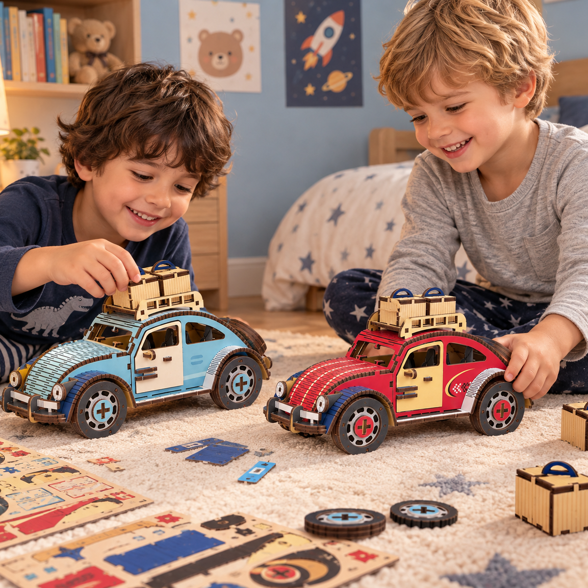 3D Holzpuzzle Käfer Auto – Ansicht 2