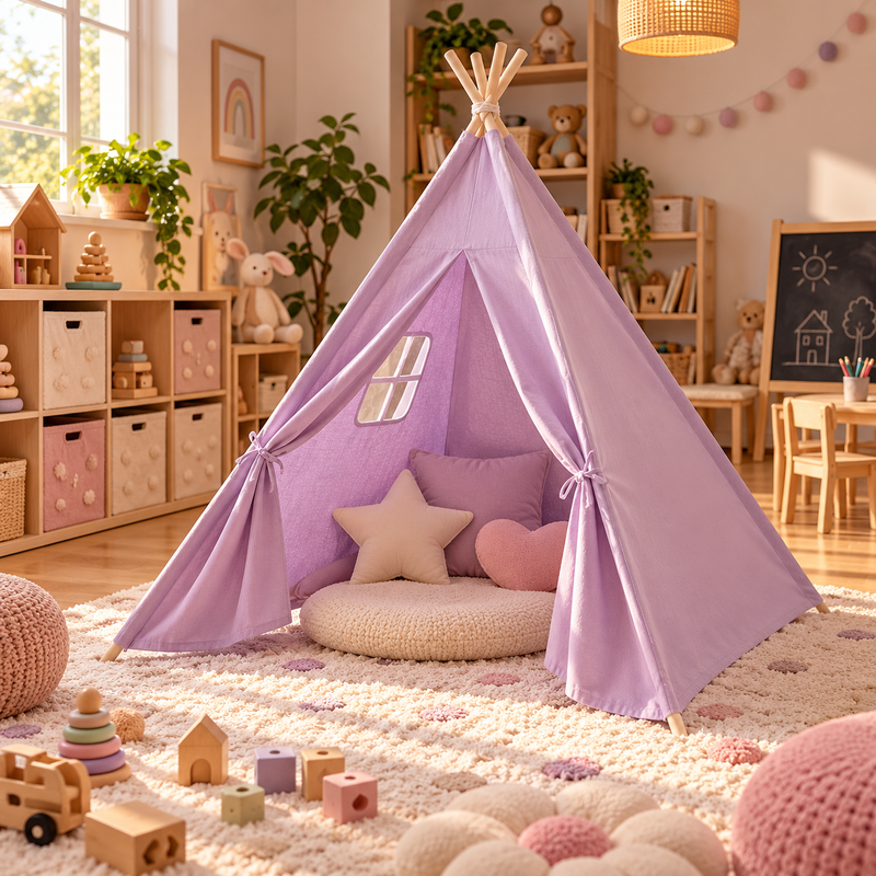 Tiny Steps Tipi Zelt für Kinder 1,3 m – Design 6 – Spielzelt Indoor & Outdoor