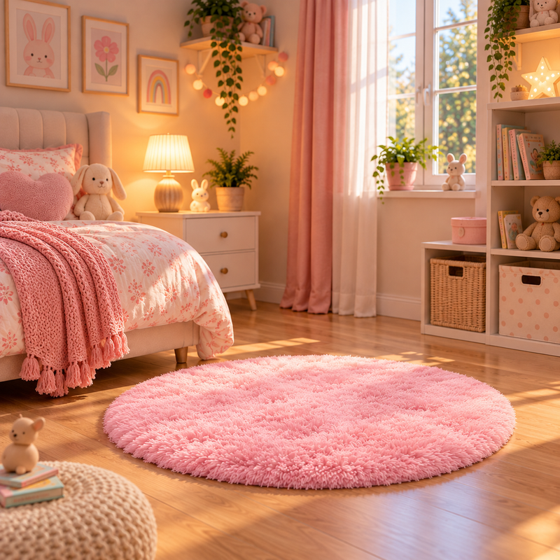 Tiny Steps Spielmatte für Tipi Zelt 1,3 m – Rosa – Bodenmatte für Kinderzelt