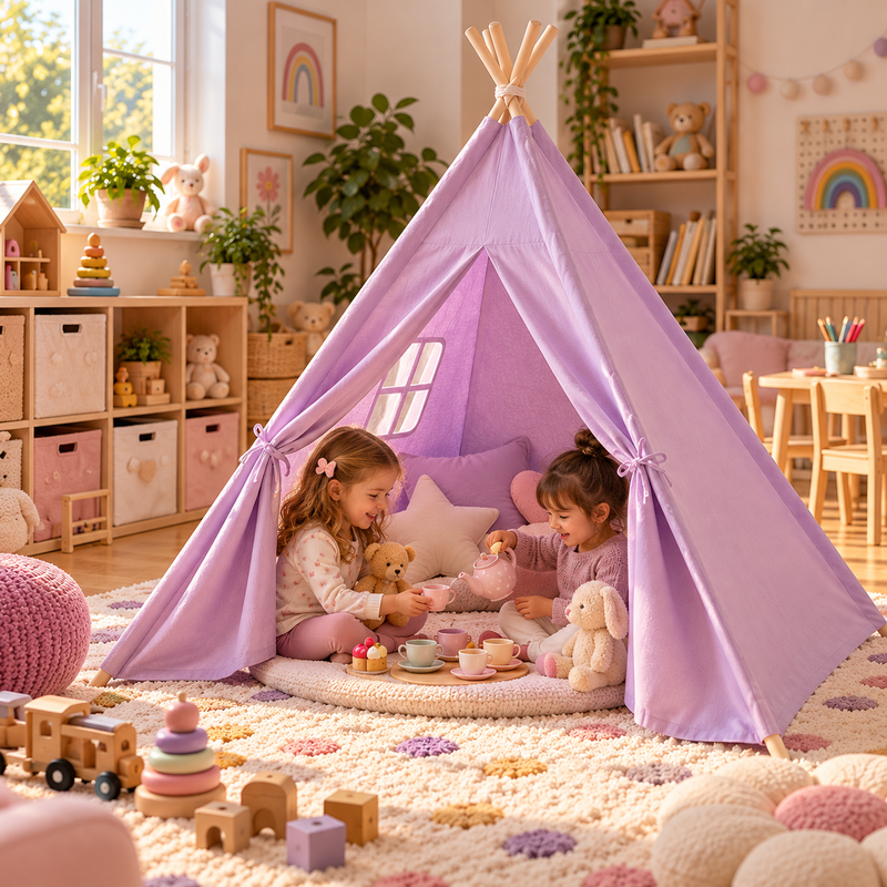 Tiny Steps Tipi Zelt für Kinder 1,3 m – Design 6 – Spielzelt Indoor & Outdoor