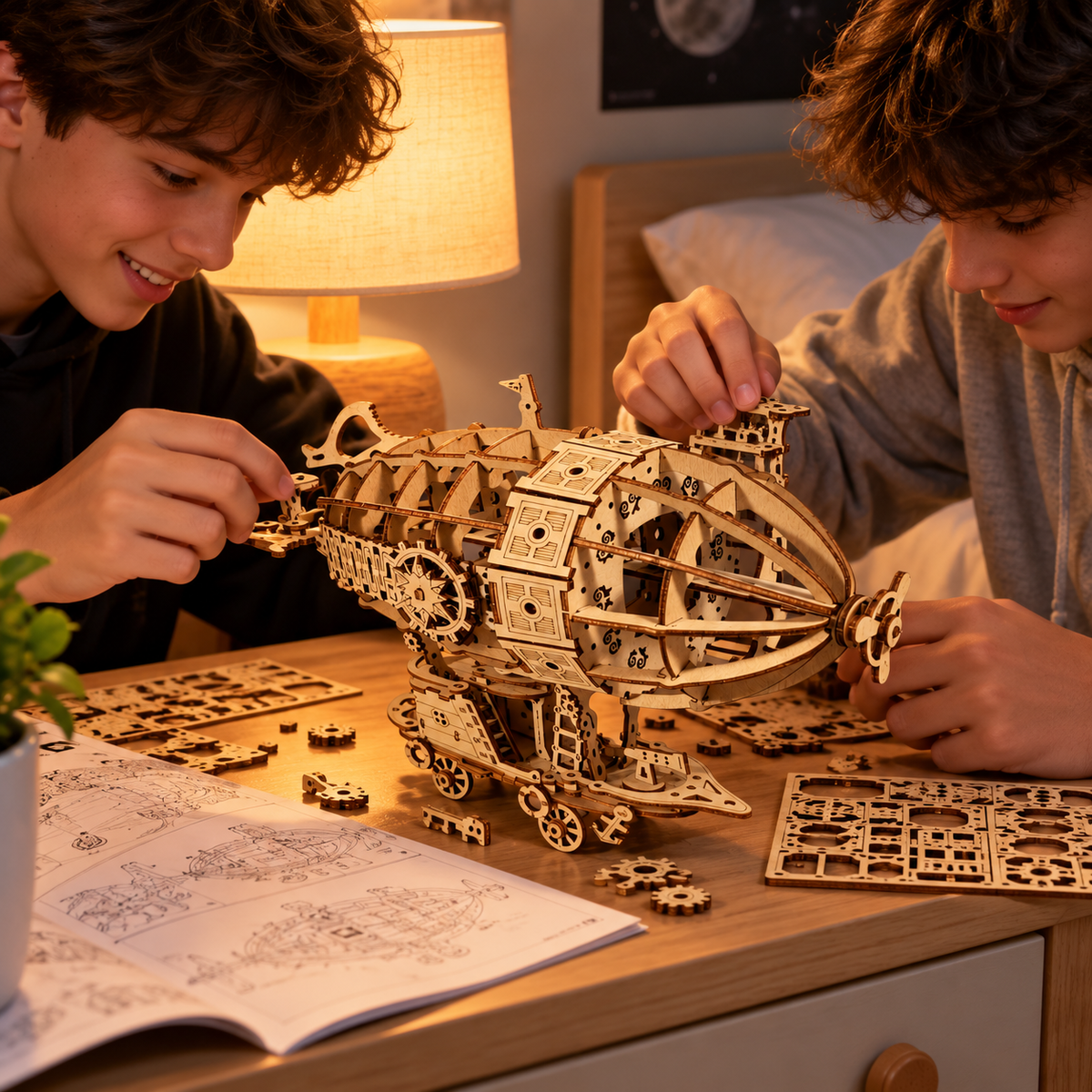 3D Holzpuzzle Luftschiff – Ansicht 3