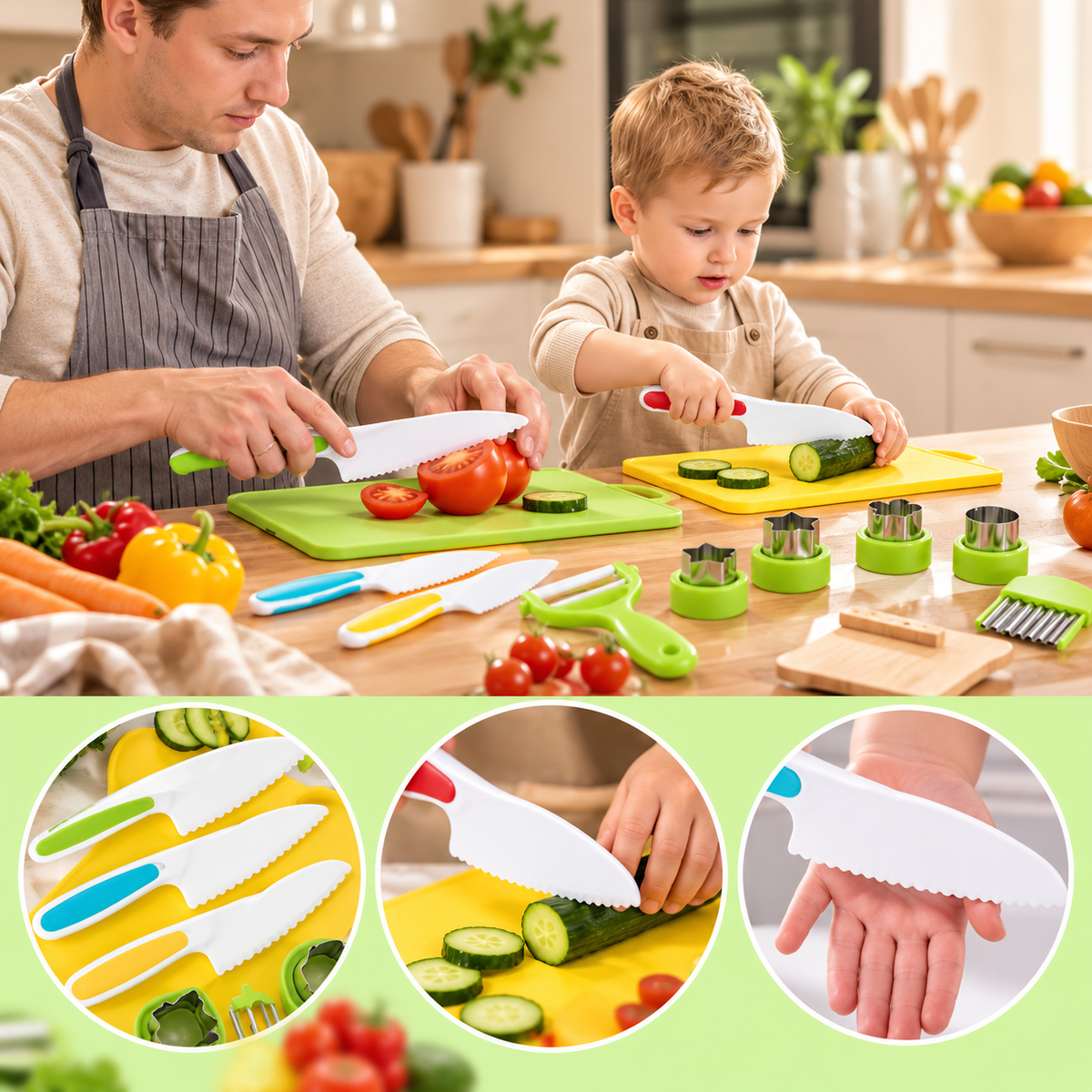 Kindermesser Set 13-teilig – Montessori Küchenhelfer