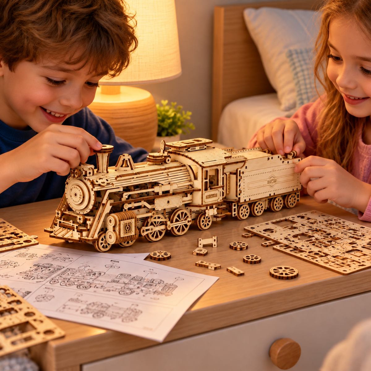 Robotime ROKR 3D Holzpuzzle Fahrzeug – Ansicht 2
