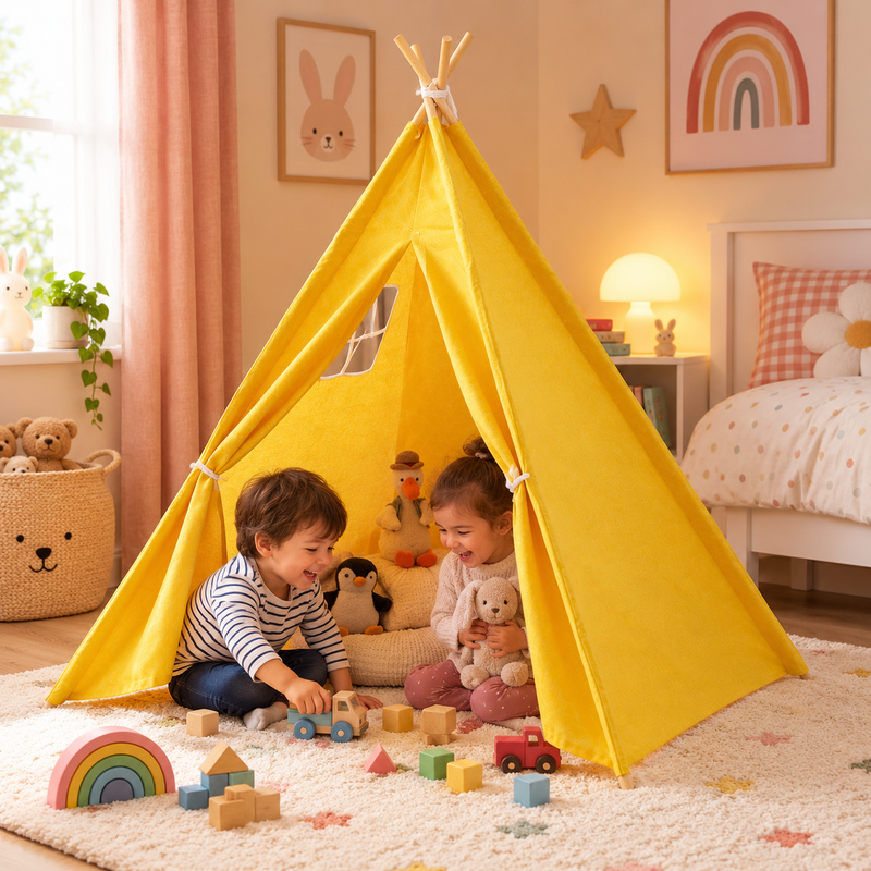 Tiny Steps Tipi Zelt für Kinder 1,3 m – Design 3 – Spielzelt Indoor & Outdoor