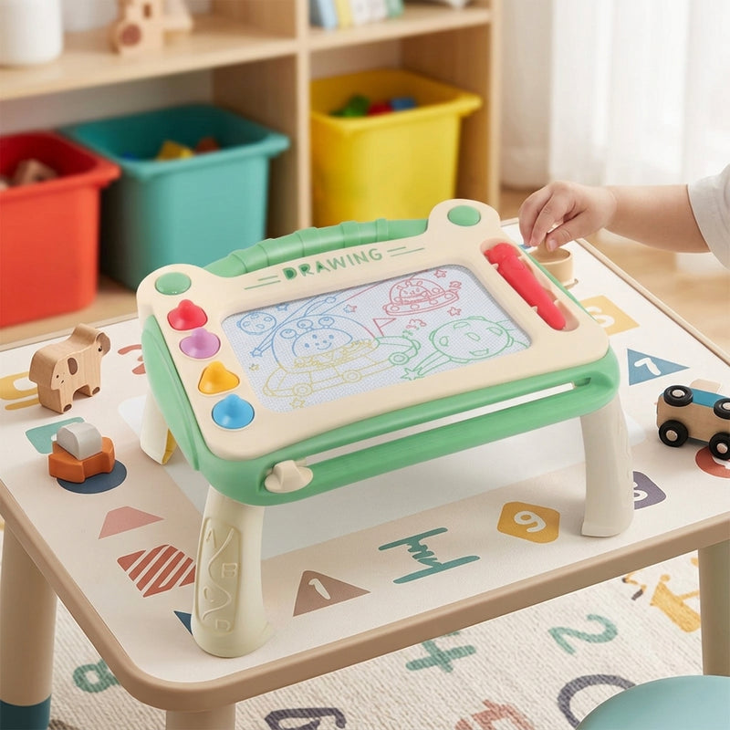 Magnetische Maltafel 2 in 1 für Kinder – Zaubertafel mit Stift, Grün, Blau oder Rosa