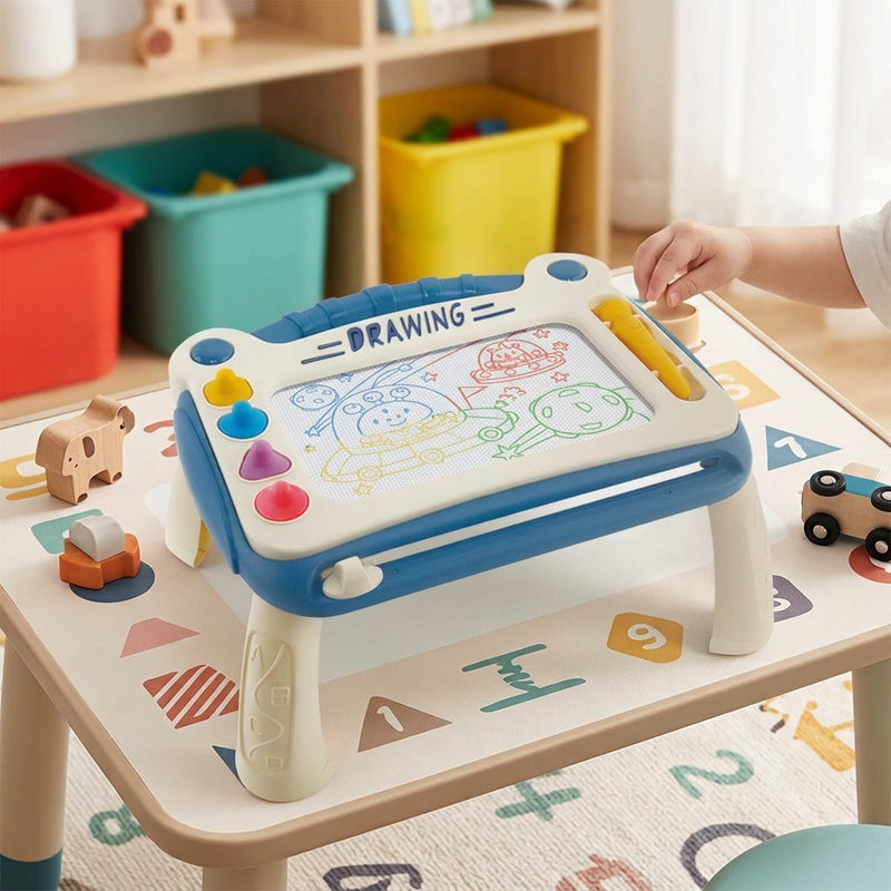 Magnetische Maltafel 2 in 1 für Kinder – Zaubertafel mit Stift, Grün, Blau oder Rosa