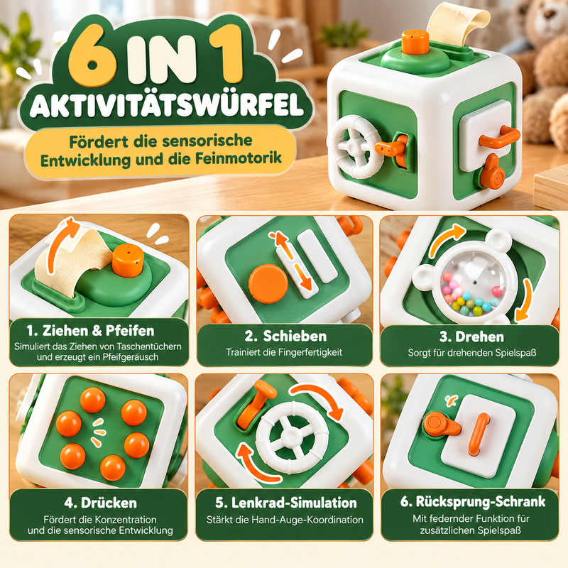 Montessori Activity Würfel 6 in 1 – Motorikwürfel