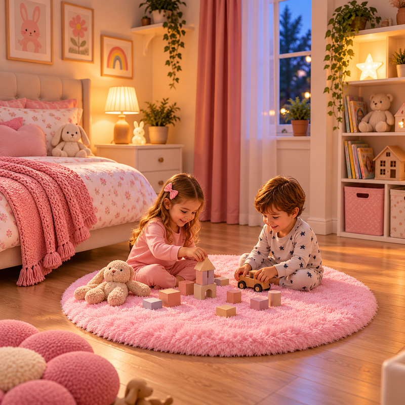 Tiny Steps Spielmatte für Tipi Zelt 1,3 m – Rosa – Bodenmatte für Kinderzelt