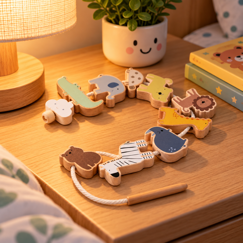 Montessori Fädelspiel aus Holz – Ansicht 6