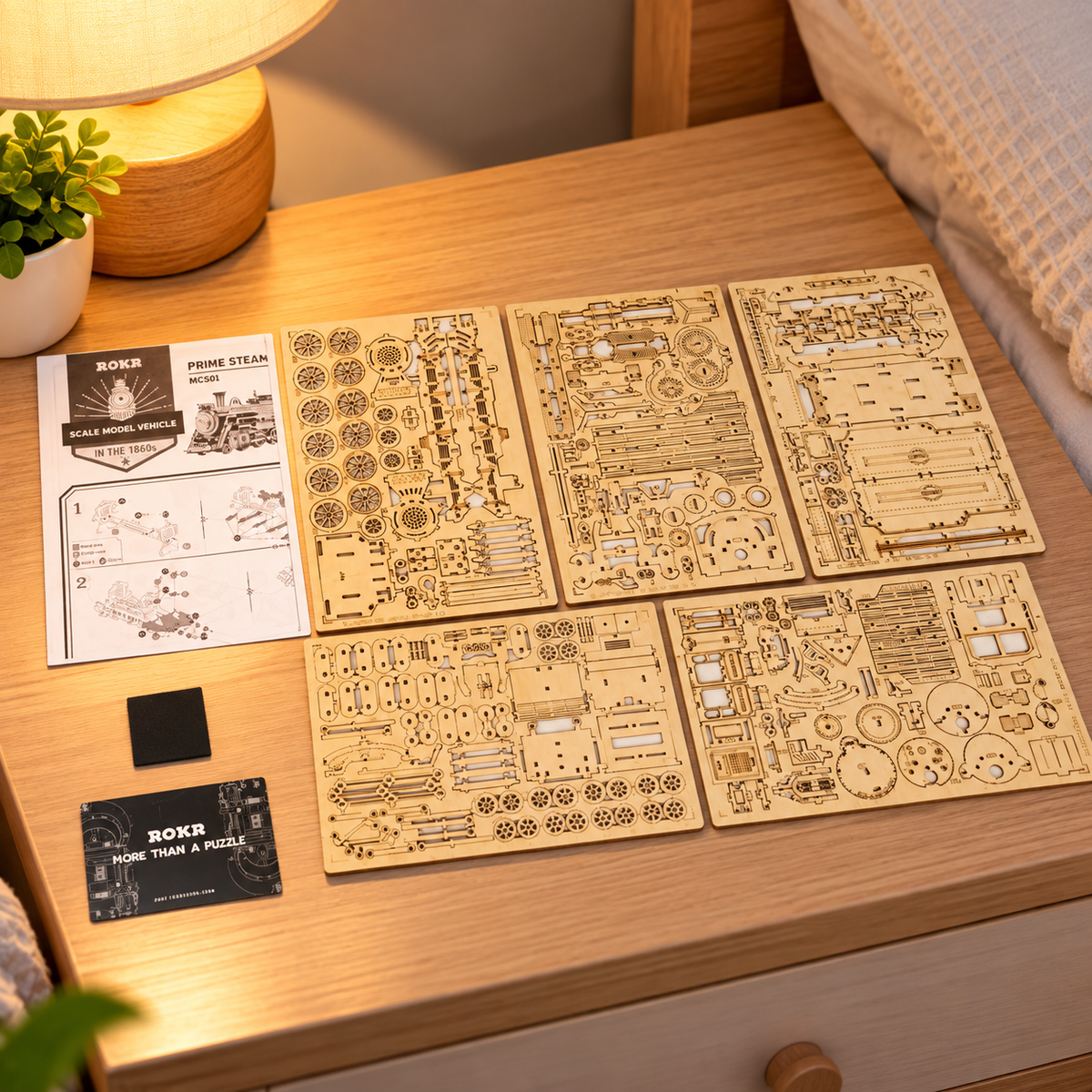Robotime ROKR 3D Holzpuzzle Fahrzeug – Ansicht 5