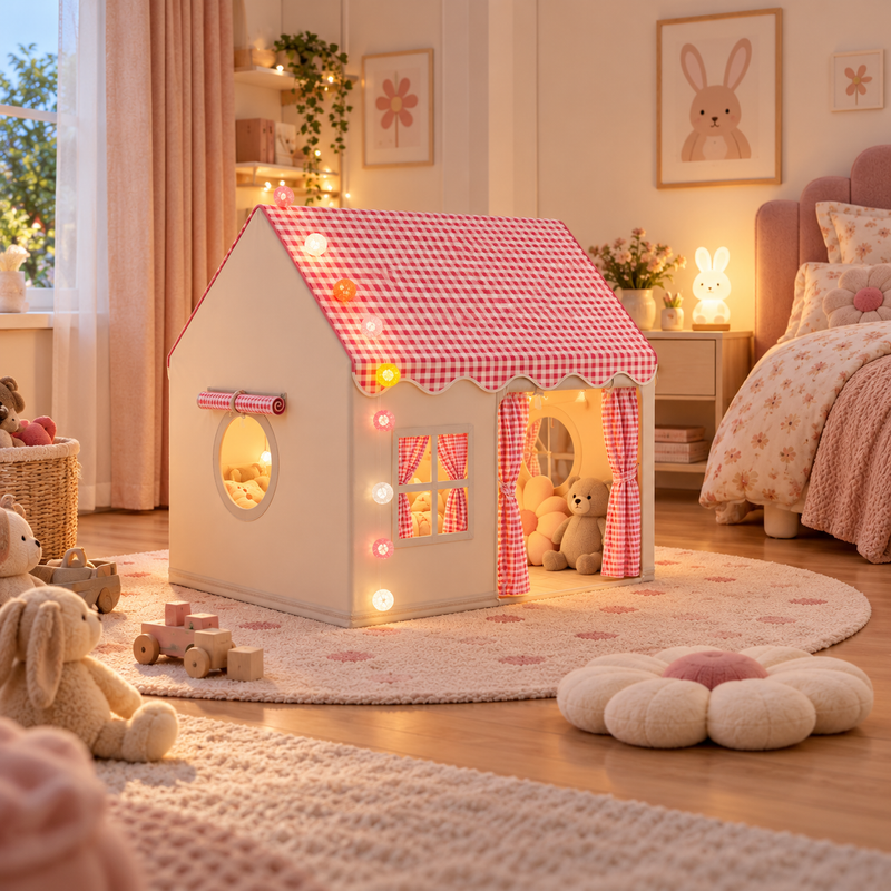 Prinzessin Spielzelt Schloss für Kinder – Rosa, Khaki oder Gelb – 120 × 105 × 128 cm