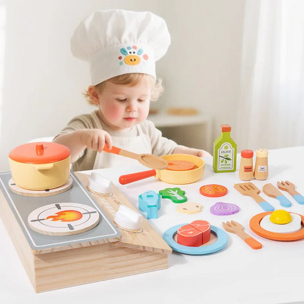 Kinderküche Zubehör Holz – Kochset