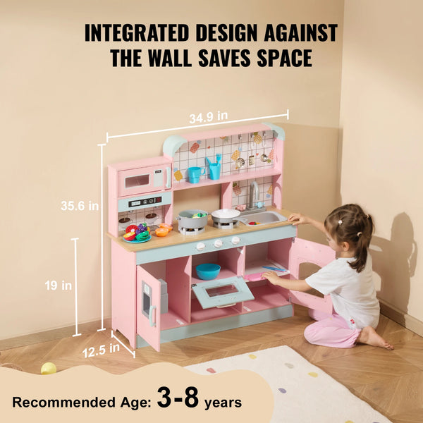 Kinderküche Holz Rosa mit Licht & Sound