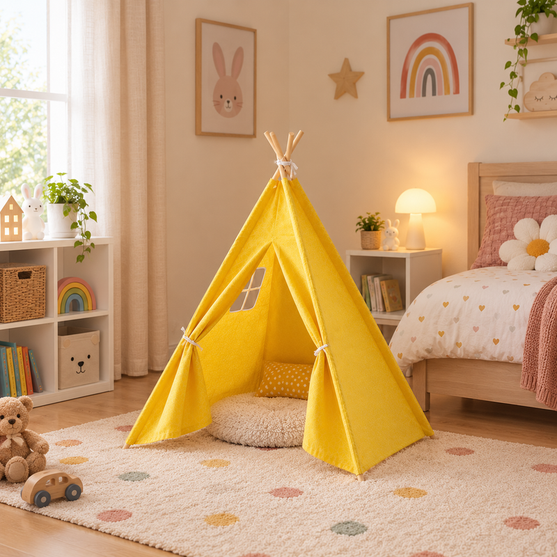 Tiny Steps Tipi Zelt für Kinder 1,3 m – Design 3 – Spielzelt Indoor & Outdoor