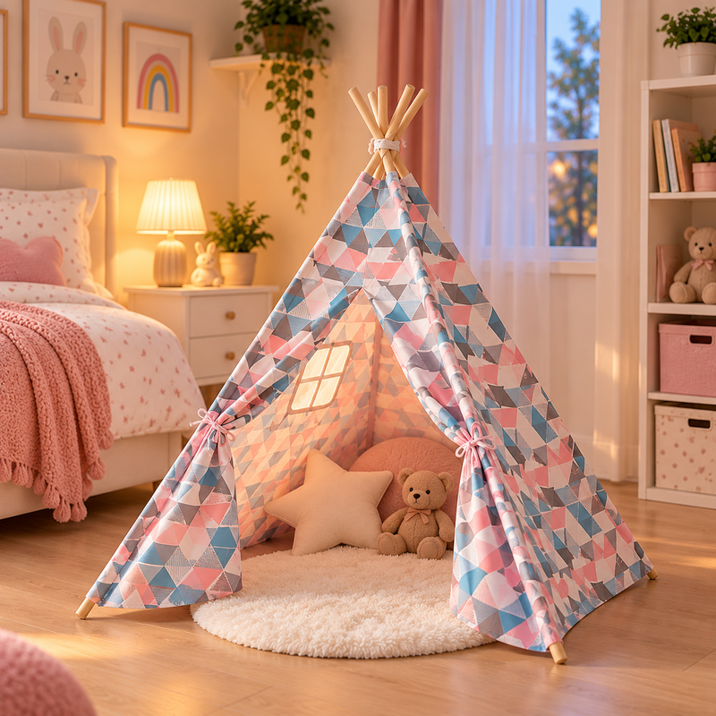 Tiny Steps Spielmatte für Tipi Zelt 1,3 m – Weiß – Bodenmatte für Kinderzelt