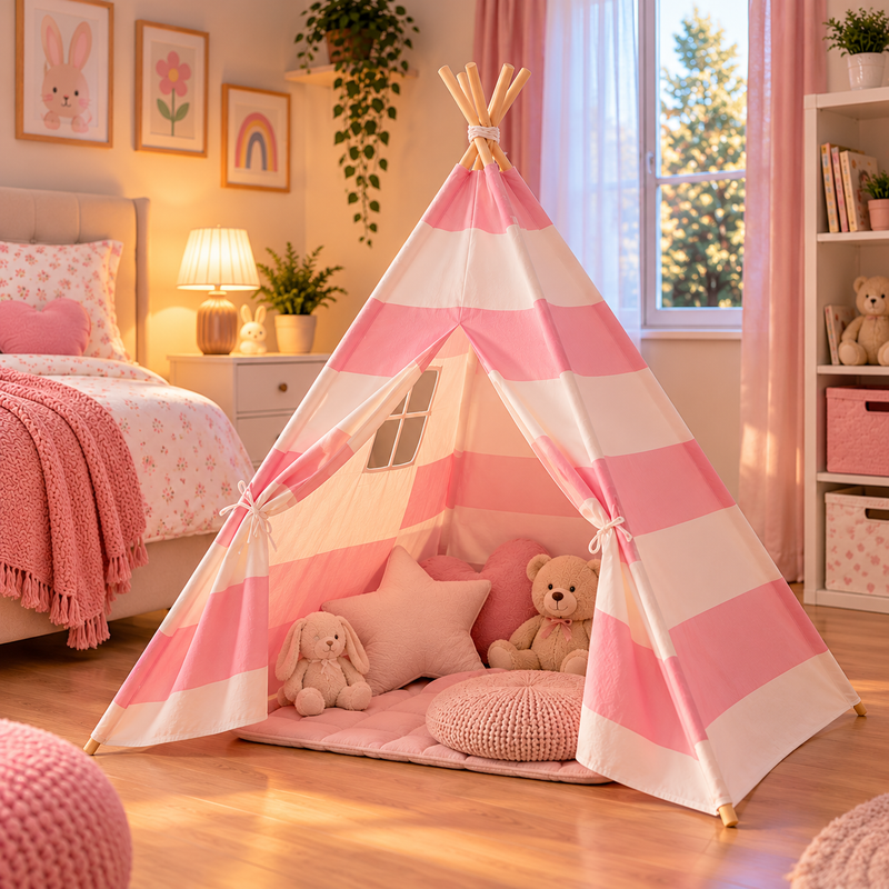 Tiny Steps Tipi Zelt für Kinder 1,3 m – Design 10 – Spielzelt Indoor & Outdoor