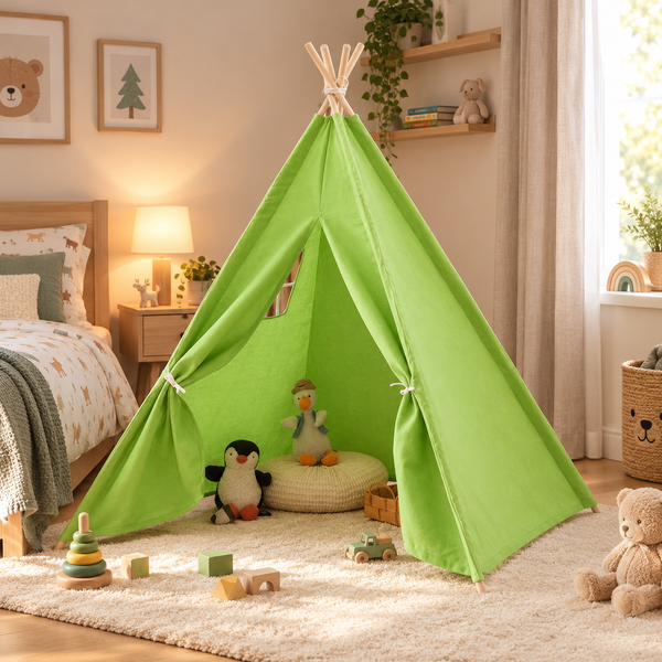 Tiny Steps Tipi Zelt für Kinder 1,3 m – Design 5 – Spielzelt Indoor & Outdoor