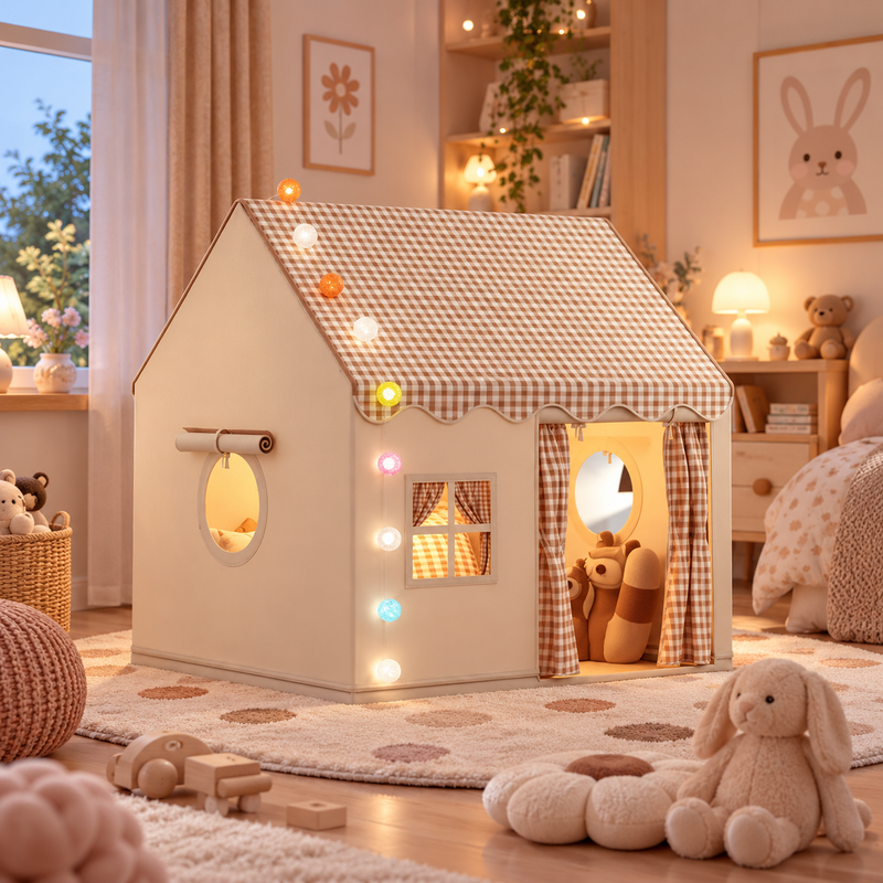 Prinzessin Spielzelt Schloss für Kinder – Rosa, Khaki oder Gelb – 120 × 105 × 128 cm