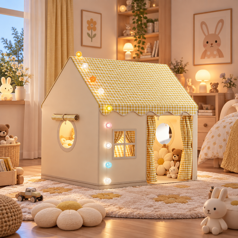 Prinzessin Spielzelt Schloss für Kinder – Rosa, Khaki oder Gelb – 120 × 105 × 128 cm