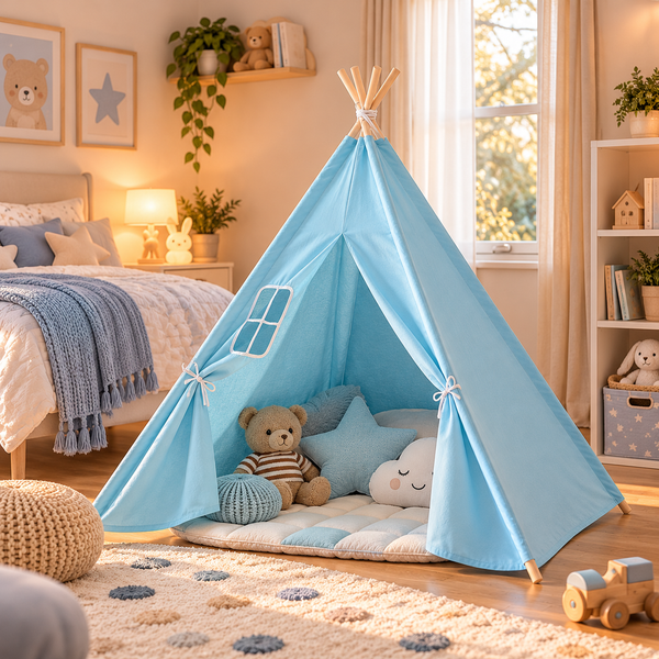 Tiny Steps Tipi Zelt für Kinder 1,3 m – Design 4 – Spielzelt Indoor & Outdoor