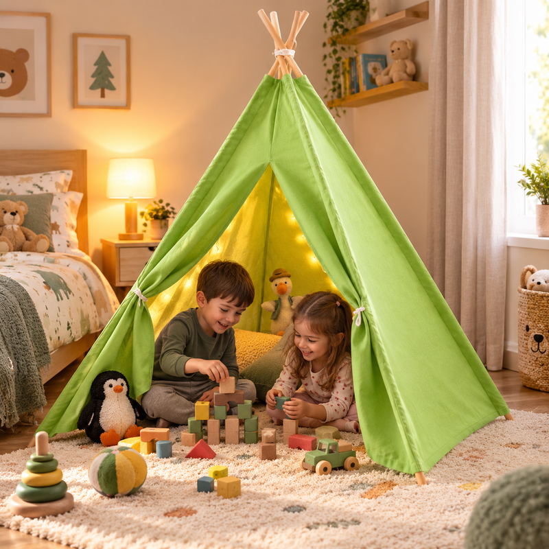 Tiny Steps Tipi Zelt für Kinder 1,3 m – Design 5 – Spielzelt Indoor & Outdoor