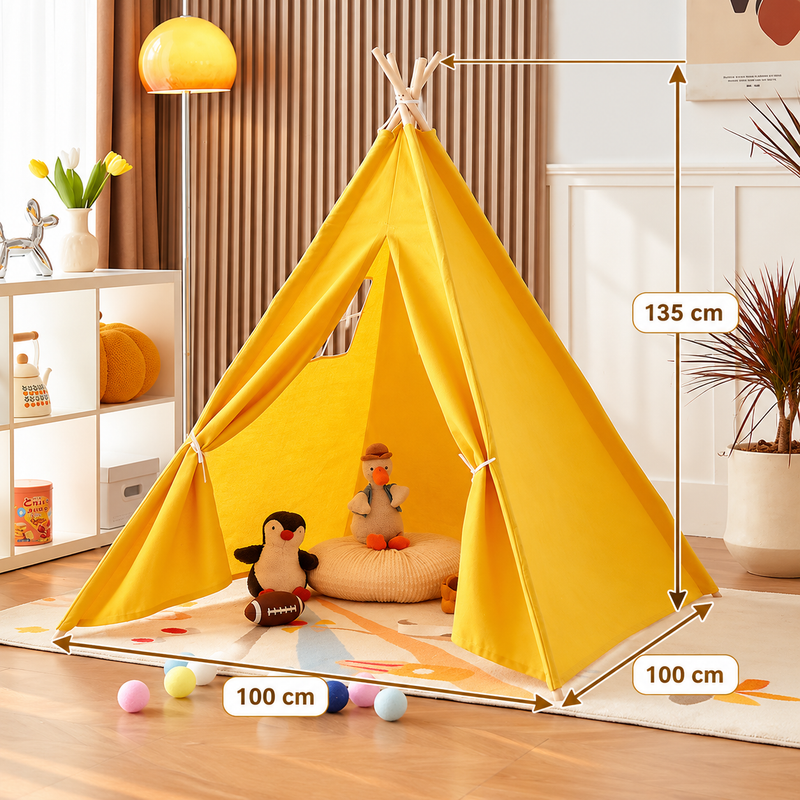 Tiny Steps Tipi Zelt für Kinder 1,3 m – Design 3 – Spielzelt Indoor & Outdoor