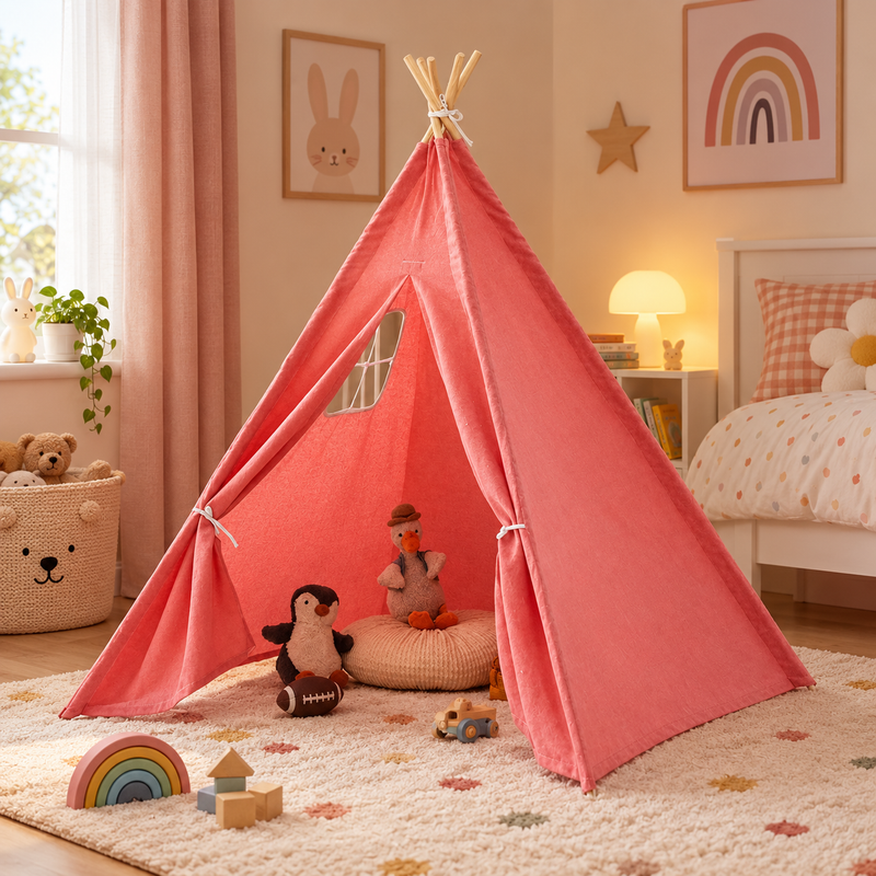 Tiny Steps Tipi Zelt für Kinder 1,3 m – Design 2 – Spielzelt Indoor & Outdoor