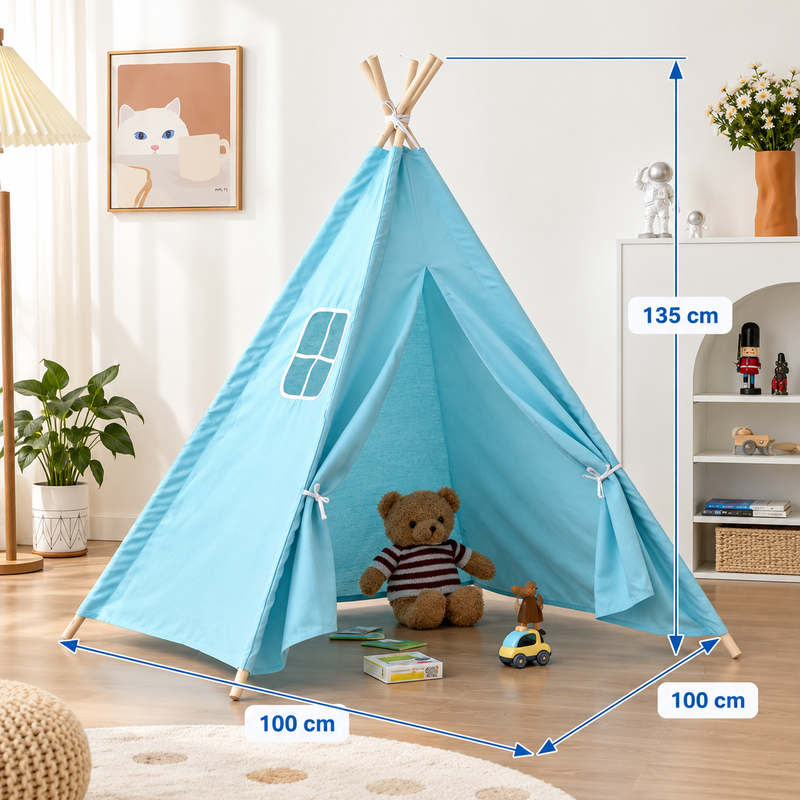 Tiny Steps Tipi Zelt für Kinder 1,3 m – Design 4 – Spielzelt Indoor & Outdoor