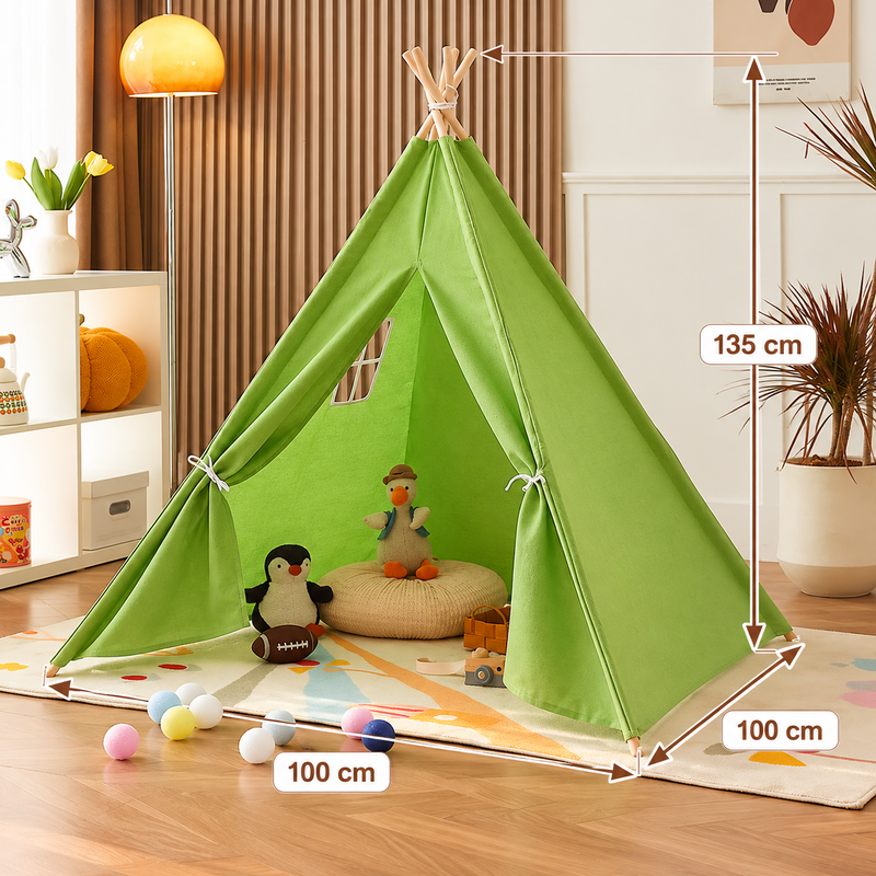 Tiny Steps Tipi Zelt für Kinder 1,3 m – Design 5 – Spielzelt Indoor & Outdoor