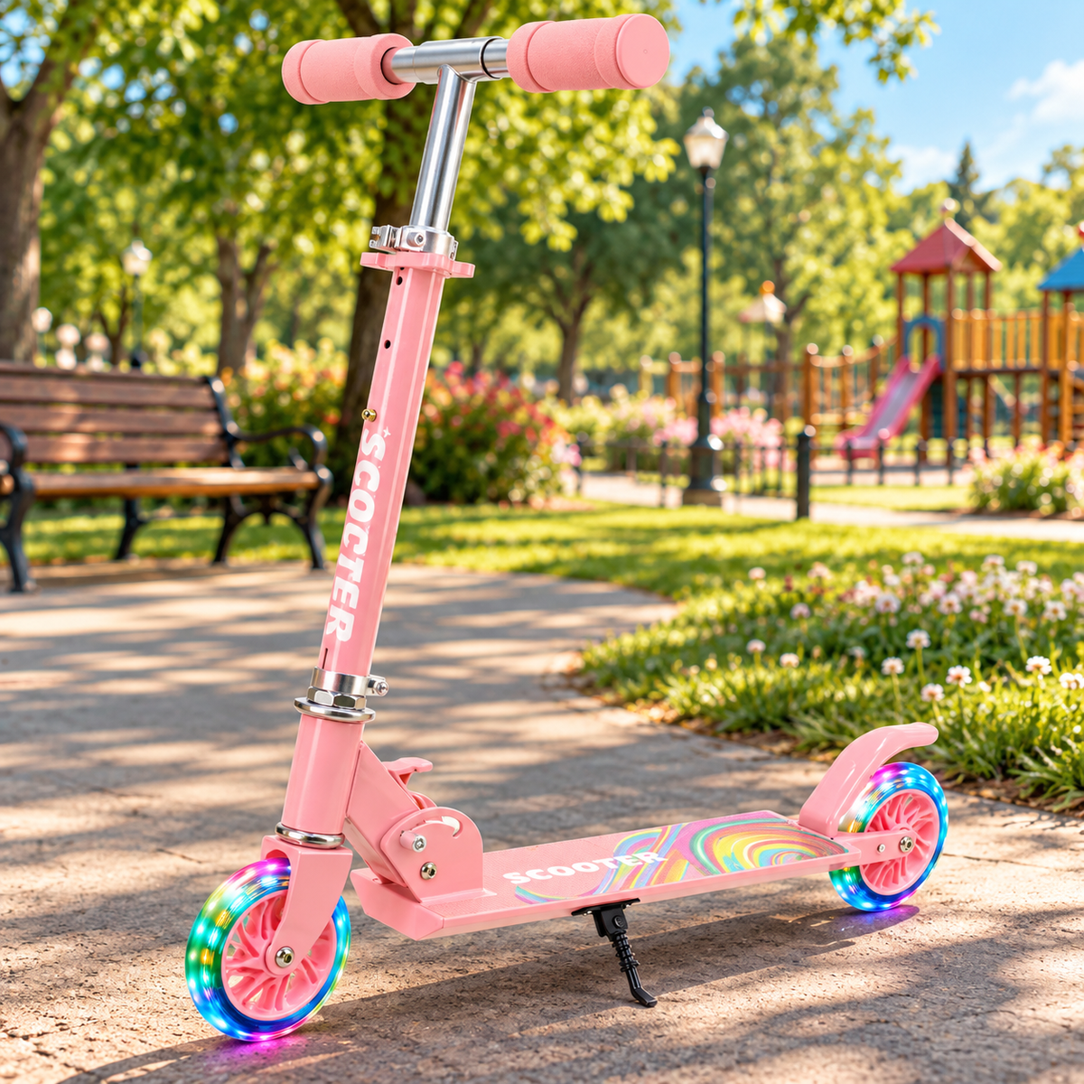 Y-RAIN Kinderroller mit Leuchträdern – Ansicht 2