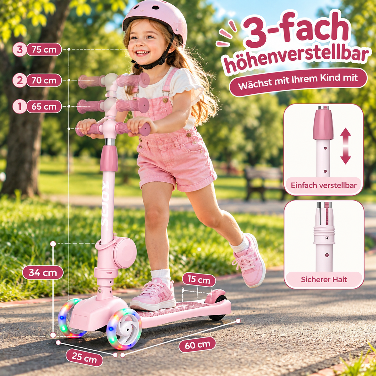 SEJOY Dreiradroller mit Sitz – Ansicht 2