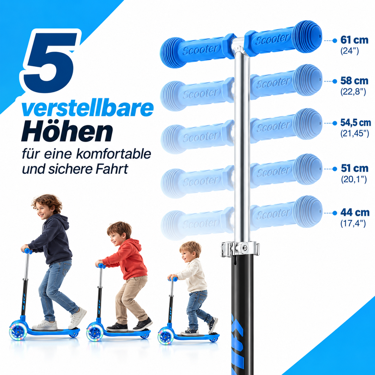 Dreiradroller mit LED Leuchträdern – Ansicht 3